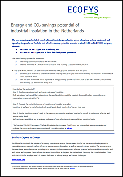 Energy and CO2 savings potential of industrial insulation in the Netherlands VIB Ondernemers in het Thermisch Isolatiebedrijf
